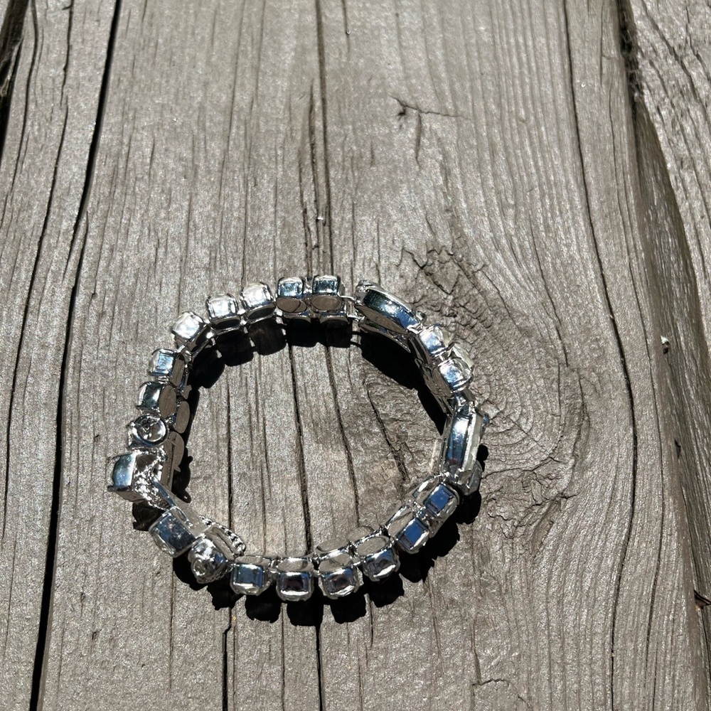 VINTAGE EISENBERG SILVER ICE CRYSTAL RHINESTONE BRACELET - Picture 7 of 8